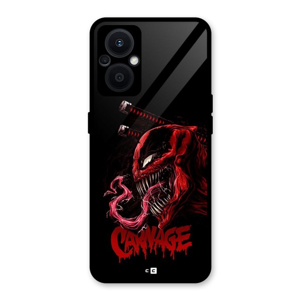 Hybrid Carnage Glass Back Case for Oppo F21s Pro 5G