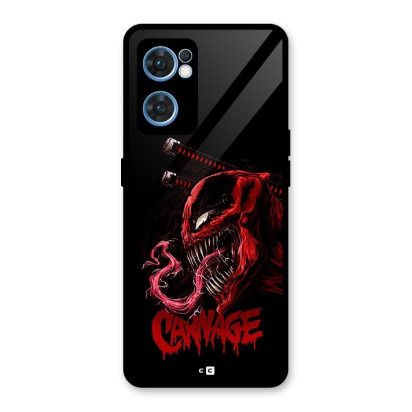 Hybrid Carnage Glass Back Case for Oppo Reno7 5G