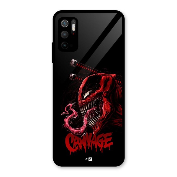 Hybrid Carnage Glass Back Case for Poco M3 Pro 5G