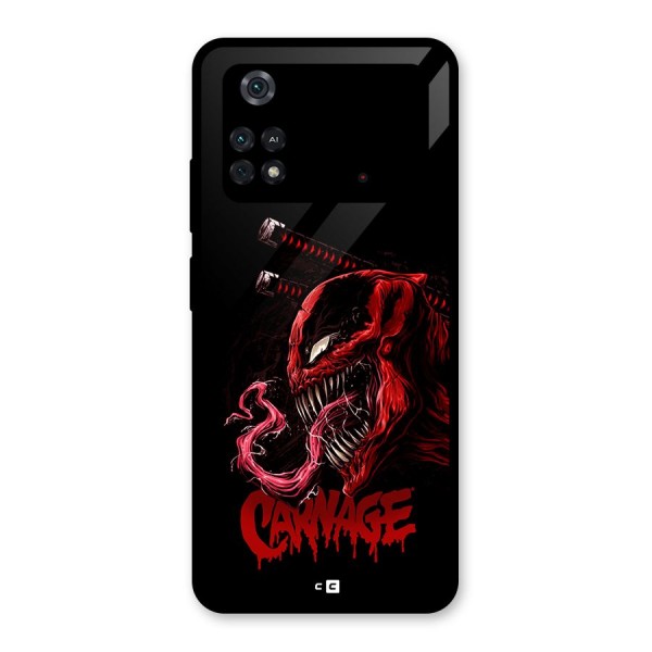 Hybrid Carnage Glass Back Case for Poco M4 Pro 4G