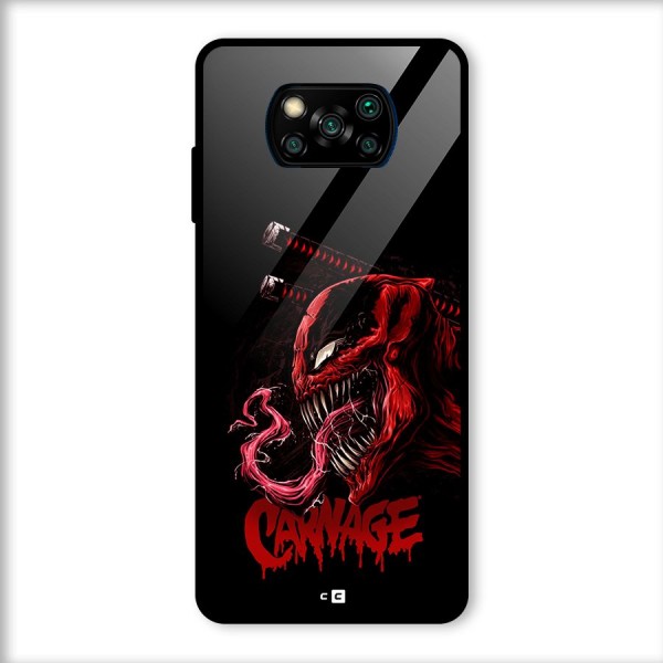 Hybrid Carnage Glass Back Case for Poco X3