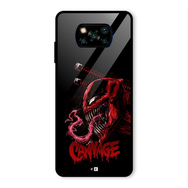 Hybrid Carnage Glass Back Case for Poco X3 Pro