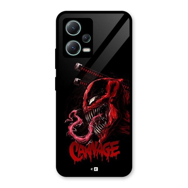 Hybrid Carnage Glass Back Case for Poco X5