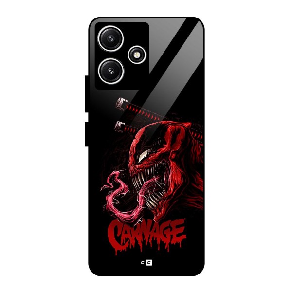 Hybrid Carnage Glass Back Case for Redmi 12 5G