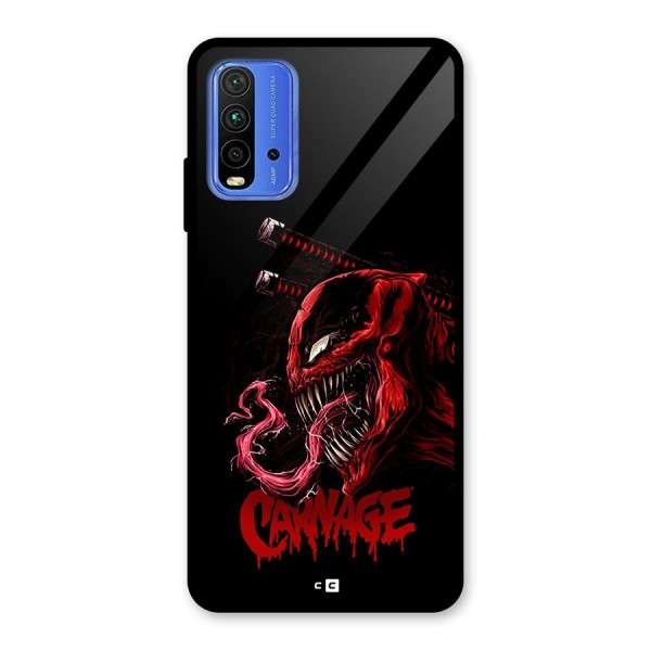 Hybrid Carnage Glass Back Case for Redmi 9 Power