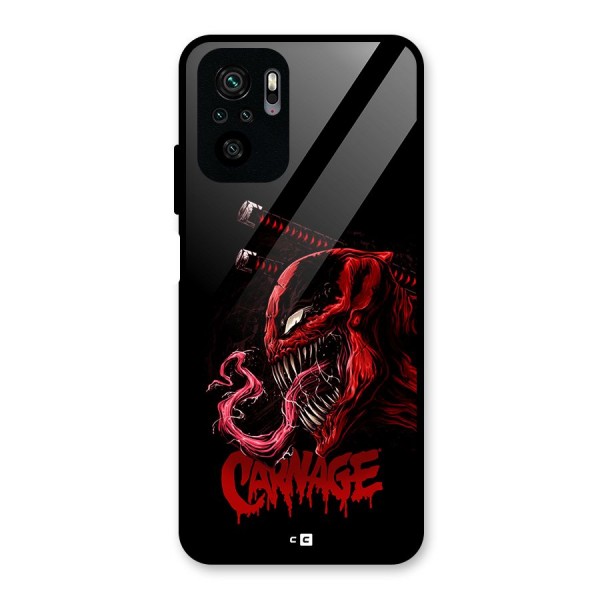 Hybrid Carnage Glass Back Case for Redmi Note 10S