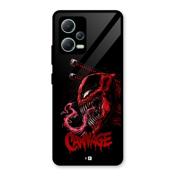 Hybrid Carnage Glass Back Case for Redmi Note 12 5G