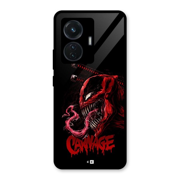 Hybrid Carnage Glass Back Case for Vivo T1 44W