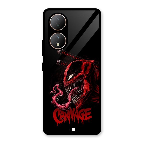 Hybrid Carnage Glass Back Case for Vivo T2