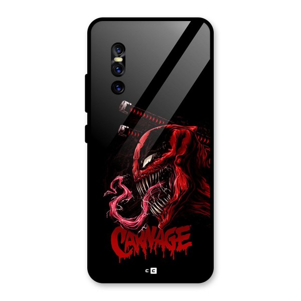 Hybrid Carnage Glass Back Case for Vivo V15 Pro