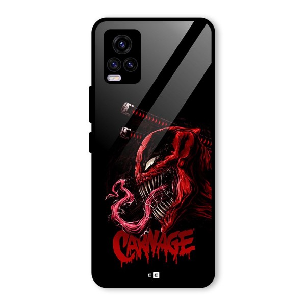 Hybrid Carnage Glass Back Case for Vivo V20 2021