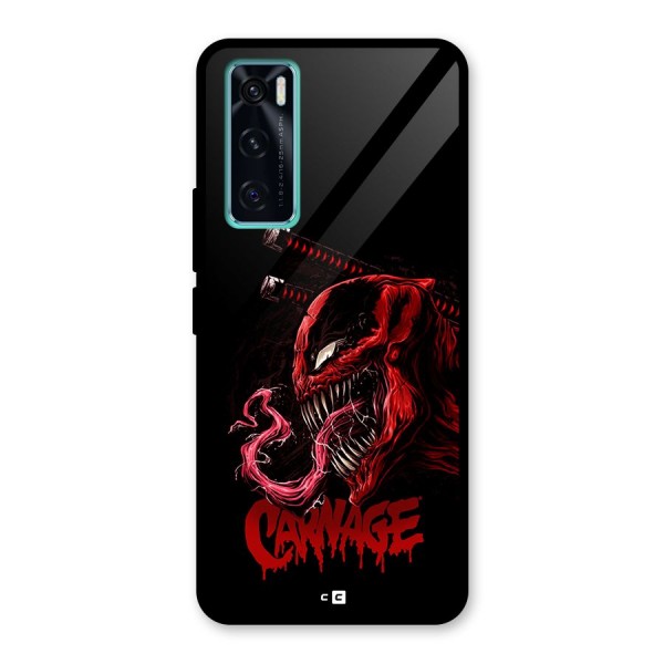 Hybrid Carnage Glass Back Case for Vivo V20 SE