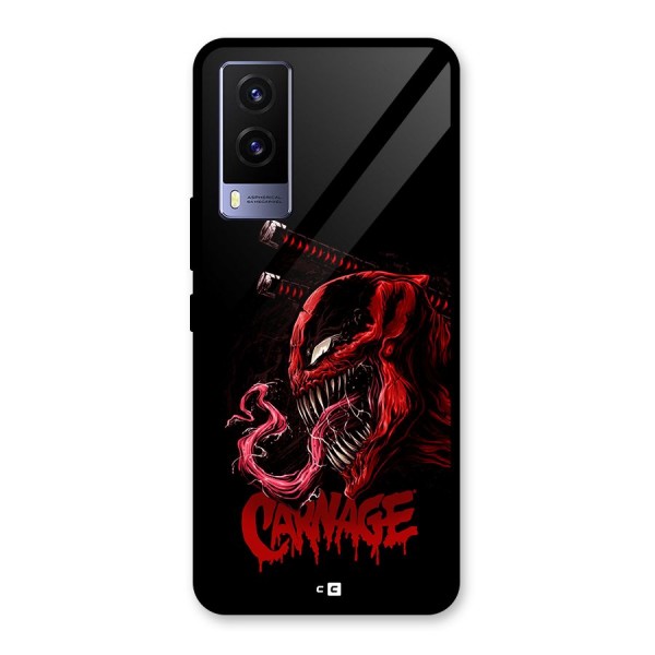 Hybrid Carnage Glass Back Case for Vivo V21e 5G