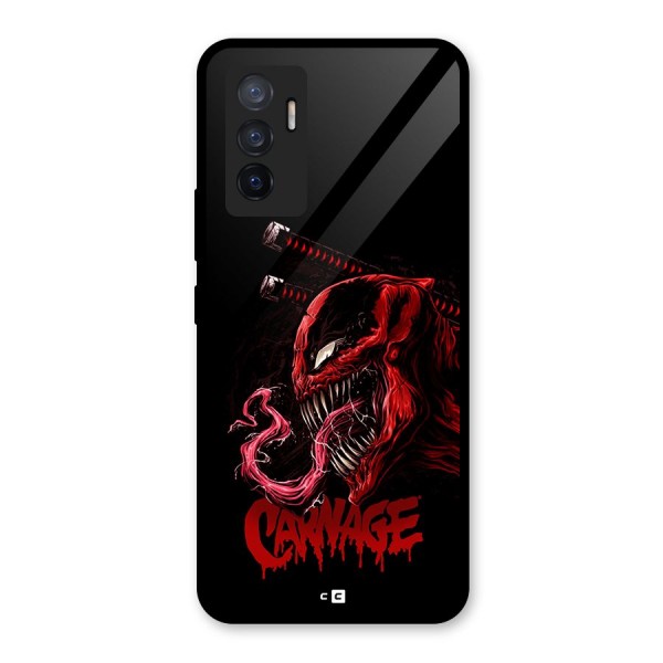 Hybrid Carnage Glass Back Case for Vivo V23e