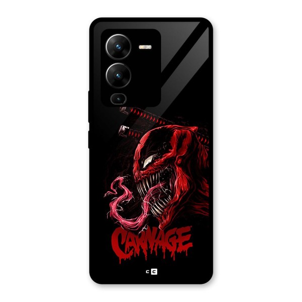 Hybrid Carnage Glass Back Case for Vivo V25 Pro