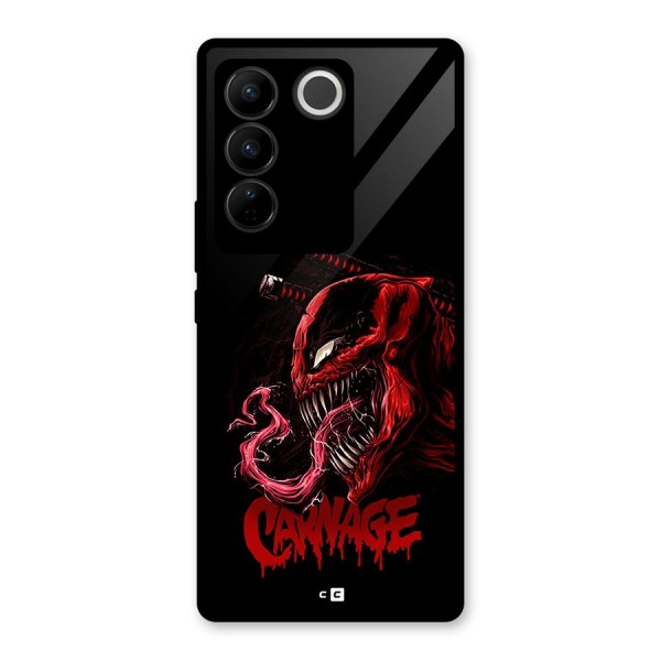 Hybrid Carnage Glass Back Case for Vivo V27 Pro