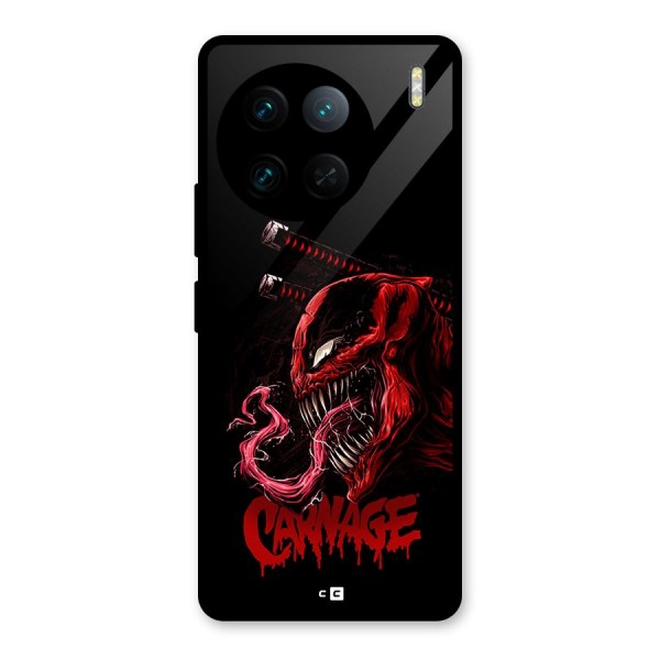 Hybrid Carnage Glass Back Case for Vivo X90 Pro