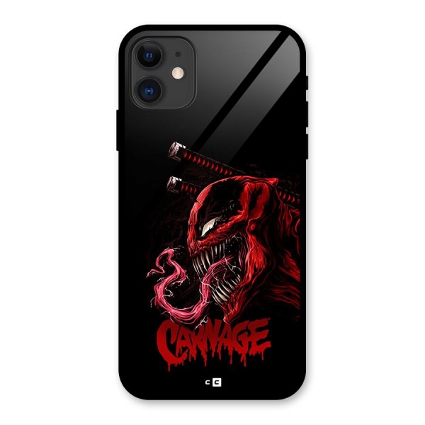 Hybrid Carnage Glass Back Case for iPhone 11