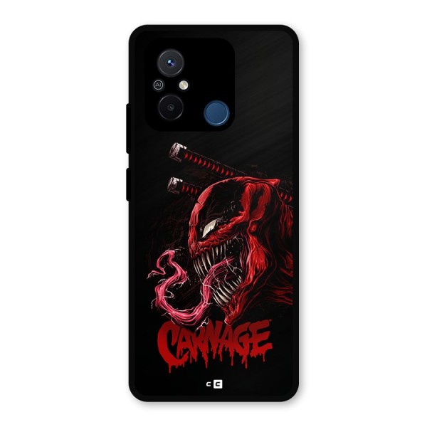 Hybrid Carnage Metal Back Case for Poco C55