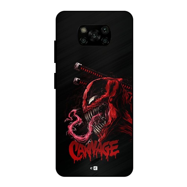 Hybrid Carnage Metal Back Case for Poco X3