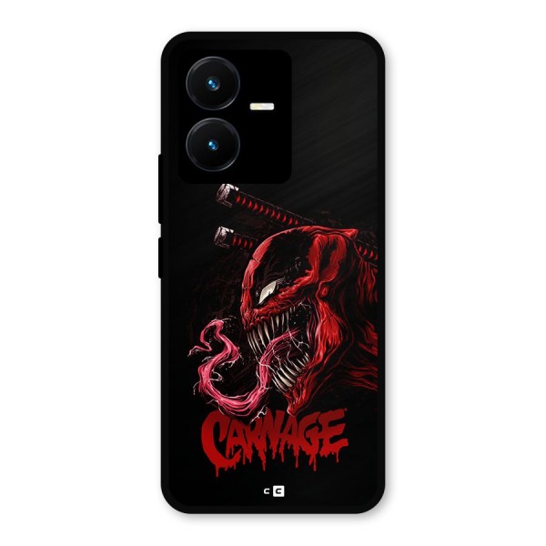 Hybrid Carnage Metal Back Case for Vivo Y22s