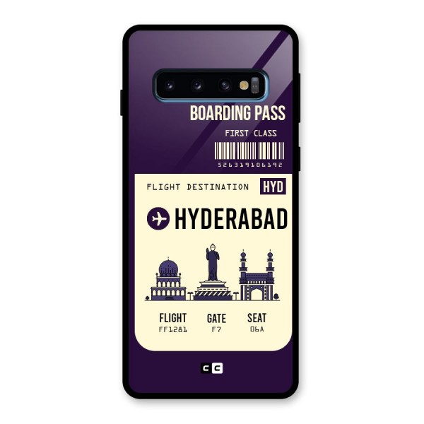 Hyderabad Boarding Pass Glass Back Case for Galaxy S10