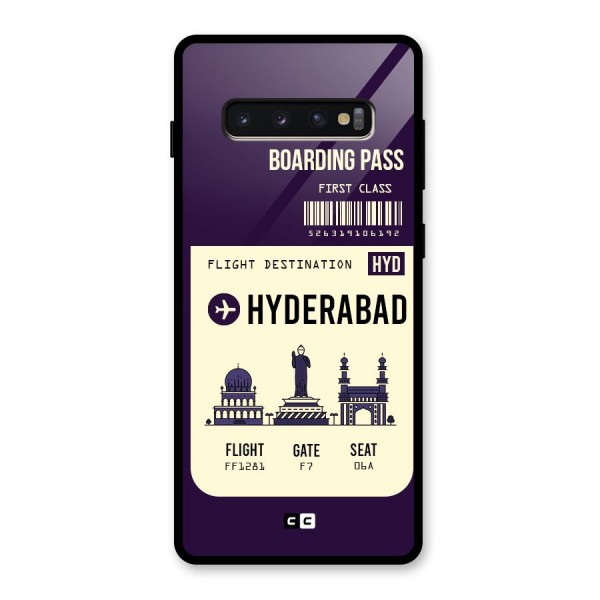 Hyderabad Boarding Pass Glass Back Case for Galaxy S10 Plus