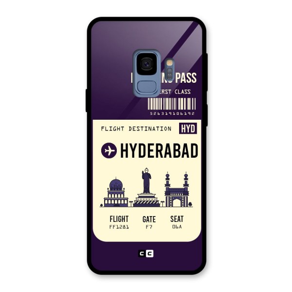 Hyderabad Boarding Pass Glass Back Case for Galaxy S9