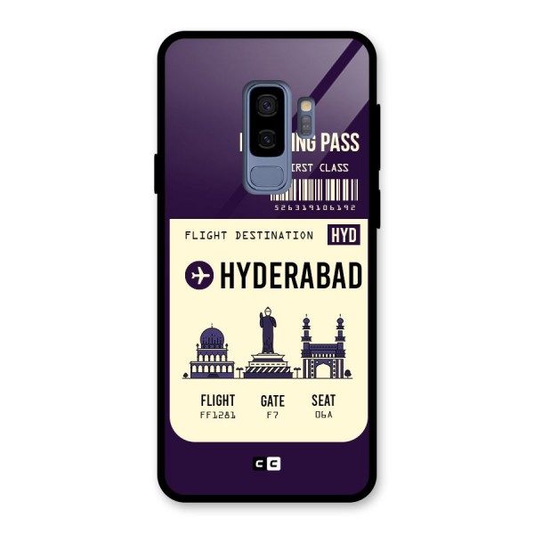 Hyderabad Boarding Pass Glass Back Case for Galaxy S9 Plus