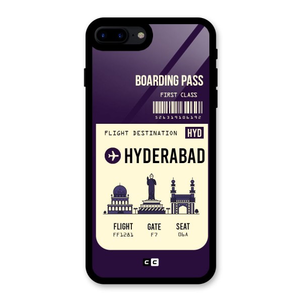 Hyderabad Boarding Pass Glass Back Case for iPhone 8 Plus