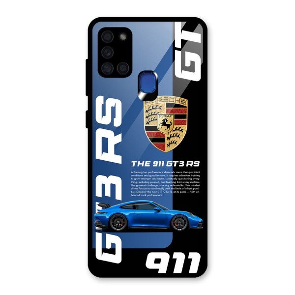 Hyper Car Glass Back Case for Galaxy A21s