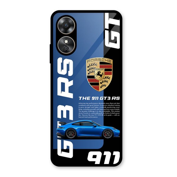 Hyper Car Glass Back Case for Oppo A17