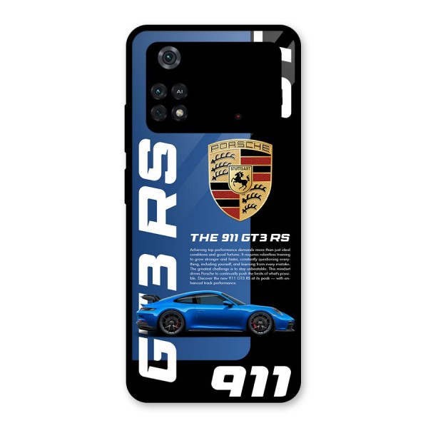 Hyper Car Glass Back Case for Poco M4 Pro 4G