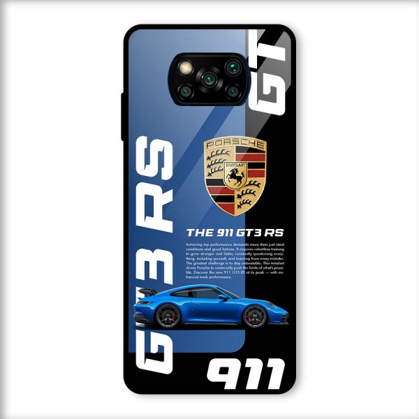 Hyper Car Glass Back Case for Poco X3