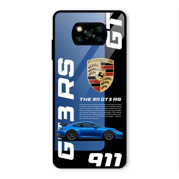 Hyper Car Glass Back Case for Poco X3 Pro