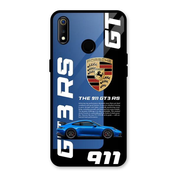 Hyper Car Glass Back Case for Realme 3i