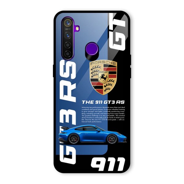 Hyper Car Glass Back Case for Realme 5 Pro