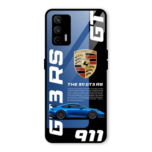 Hyper Car Glass Back Case for Realme X7 Max