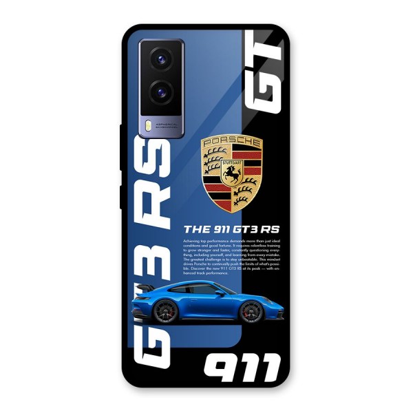 Hyper Car Glass Back Case for Vivo V21e 5G