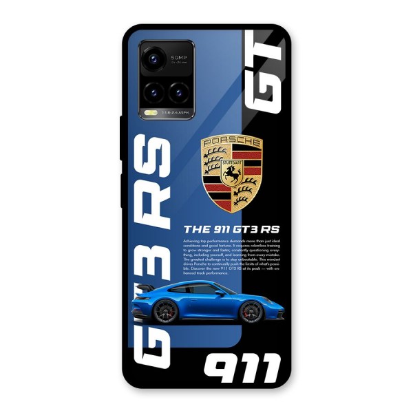 Hyper Car Glass Back Case for Vivo Y21A