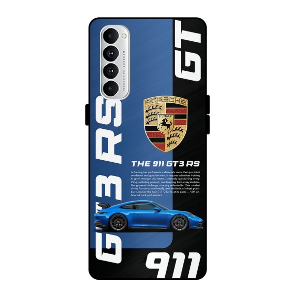 Hyper Car Metal Back Case for Oppo Reno4 Pro