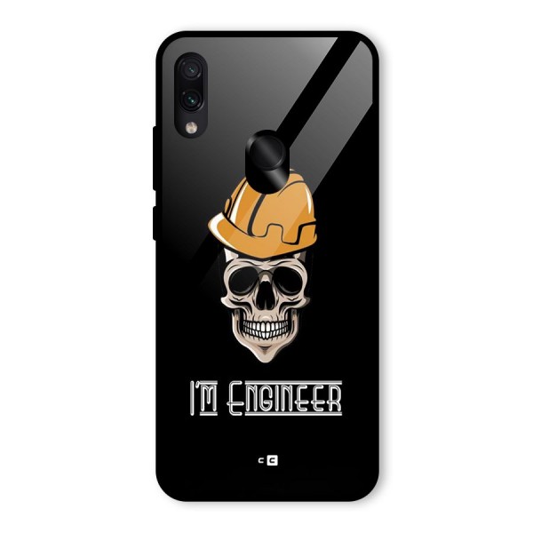 I Am Engineer Glass Back Case for Redmi Note 7S