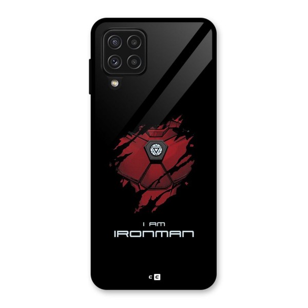 I Am Ironman Glass Back Case for Galaxy A22 4G