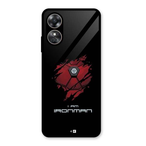 I Am Ironman Glass Back Case for Oppo A17