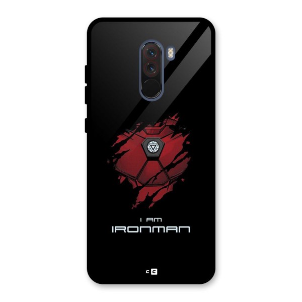 I Am Ironman Glass Back Case for Poco F1