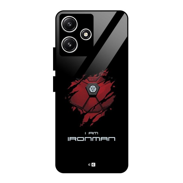 I Am Ironman Glass Back Case for Poco M6 Pro