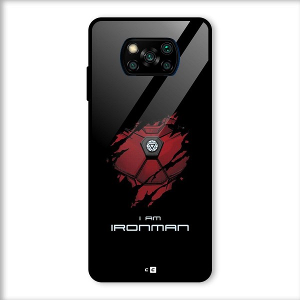 I Am Ironman Glass Back Case for Poco X3