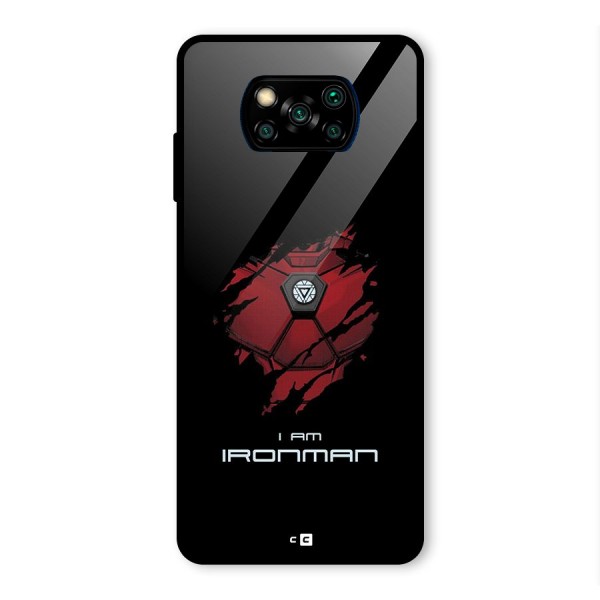 I Am Ironman Glass Back Case for Poco X3 Pro