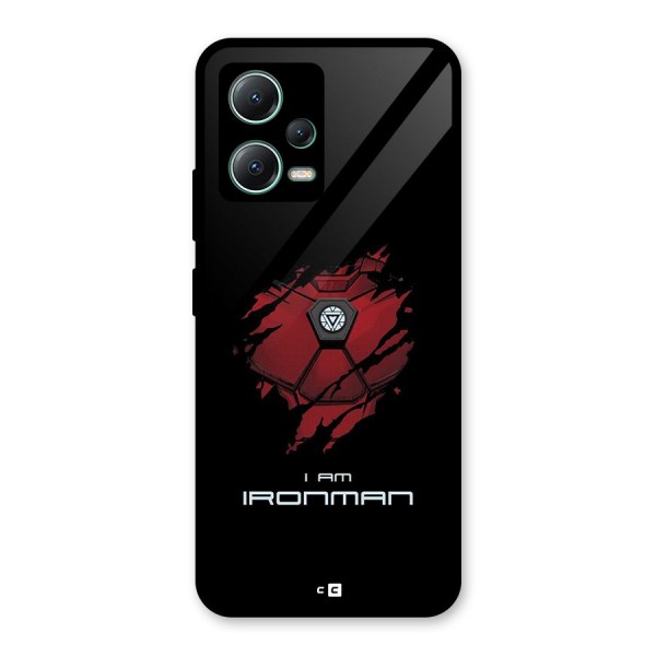 I Am Ironman Glass Back Case for Poco X5