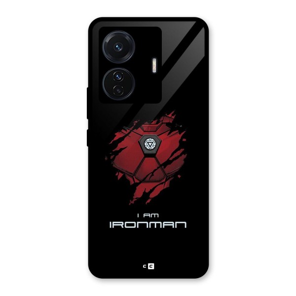 I Am Ironman Glass Back Case for Vivo T1 Pro